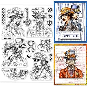 GLOBLELAND Steampunk Gentleman Silikonstempel für Kartengestaltung