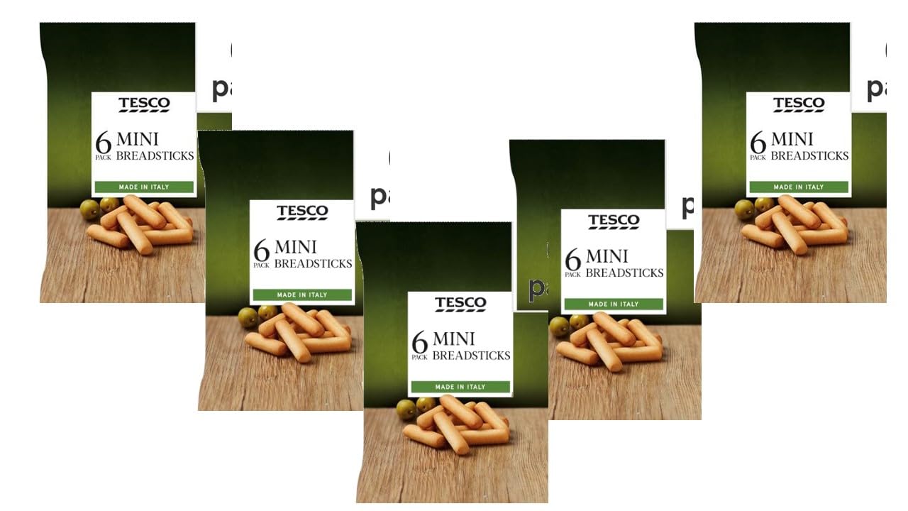 Mini Breadsticks, Pack of 6, 5 x 120g, Made in Italy with 7% Olive Oil,Mini breadsticks made with 7% olive oil. Made in Italy. Baked light and crunchy with 7% olive oil.