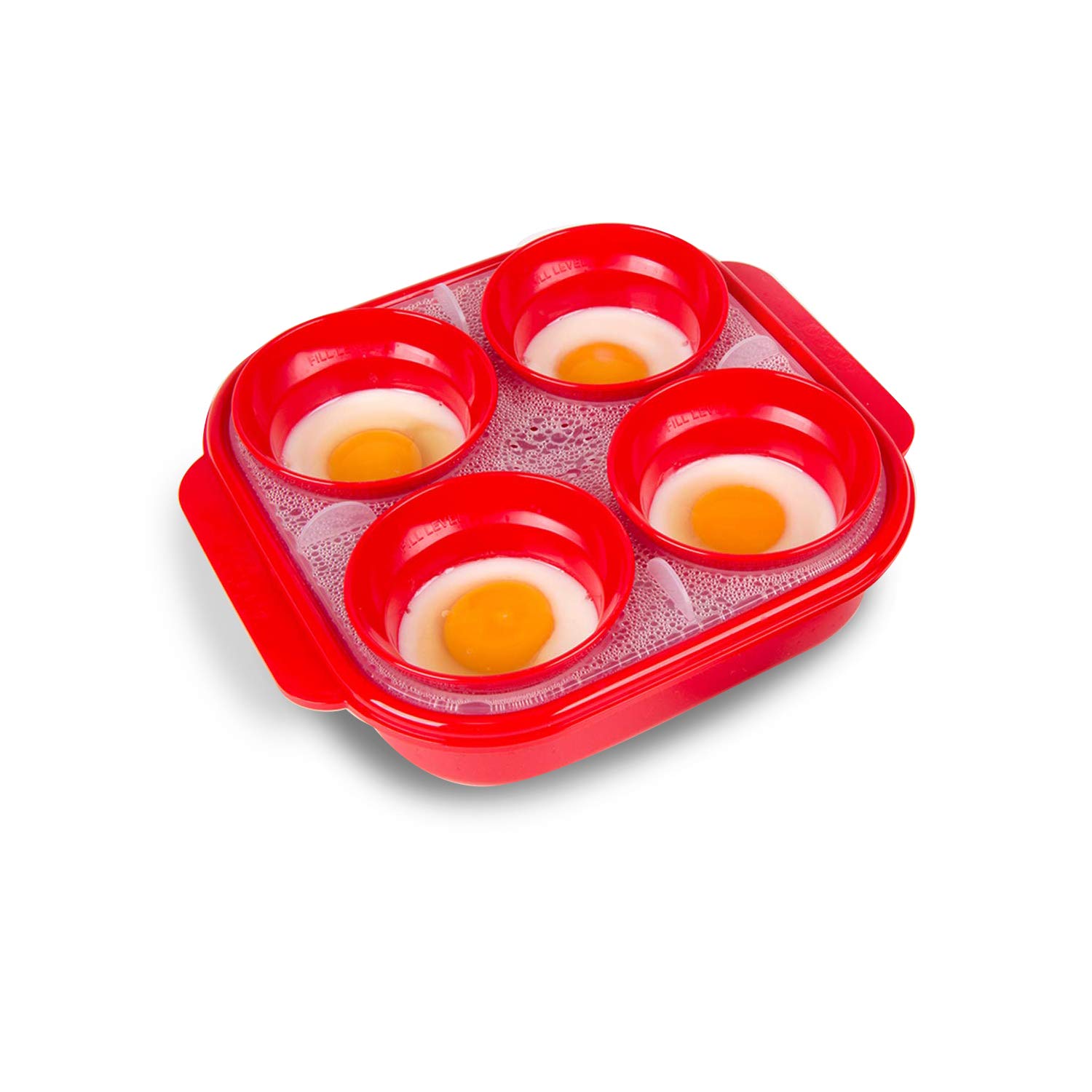 Buy Décor Microwave Safe BPA Free Egg Poacher Boiler (Red), Poach 4 Eggs in Less Than 3 Minutes