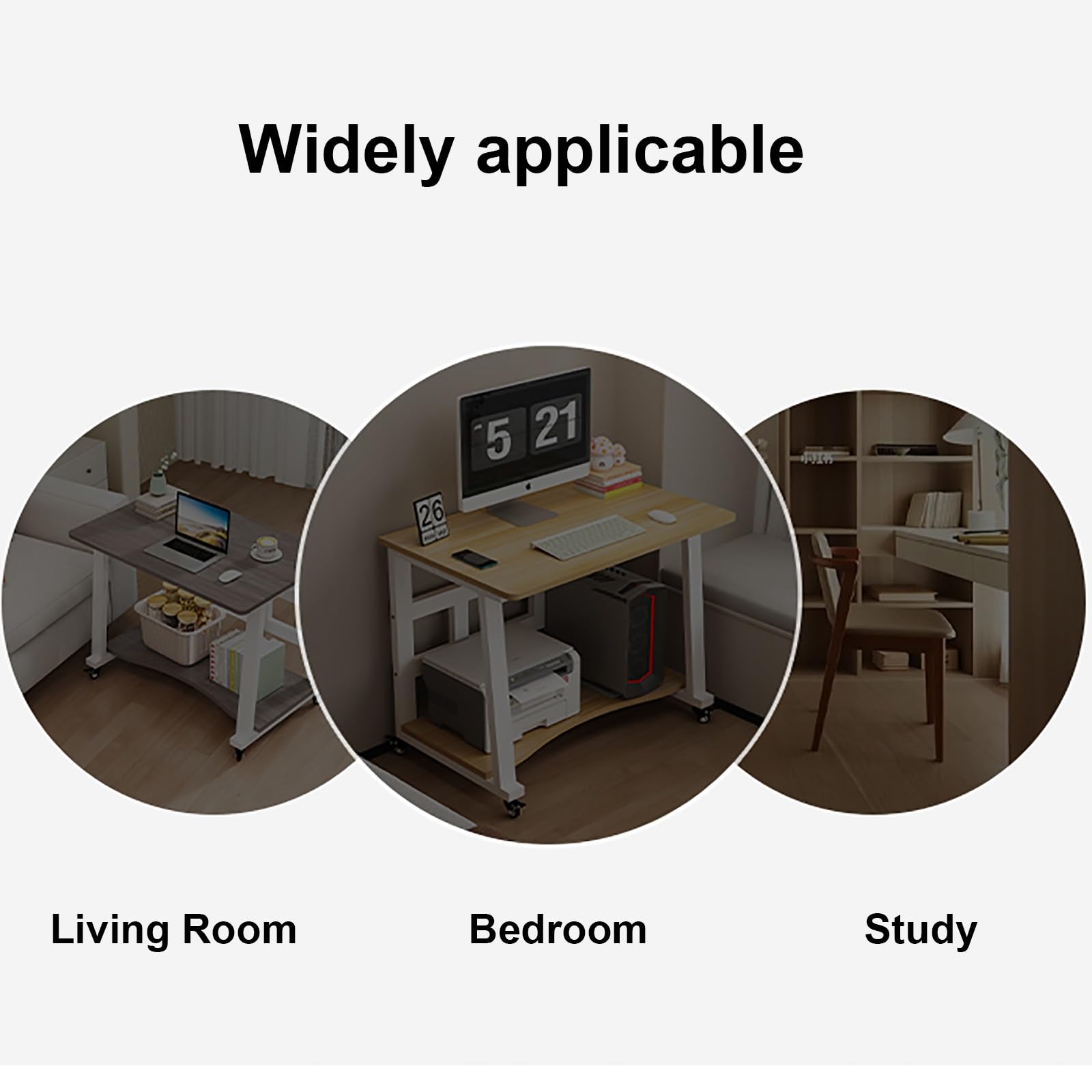 Narożne biurko komputerowe z regulacją wysokości stolik na laptopa domowe biuro stacja robocza biurko do gier nowoczesny biały i czarny design 70 cm / 27,55 cala idealne do biura i nauki