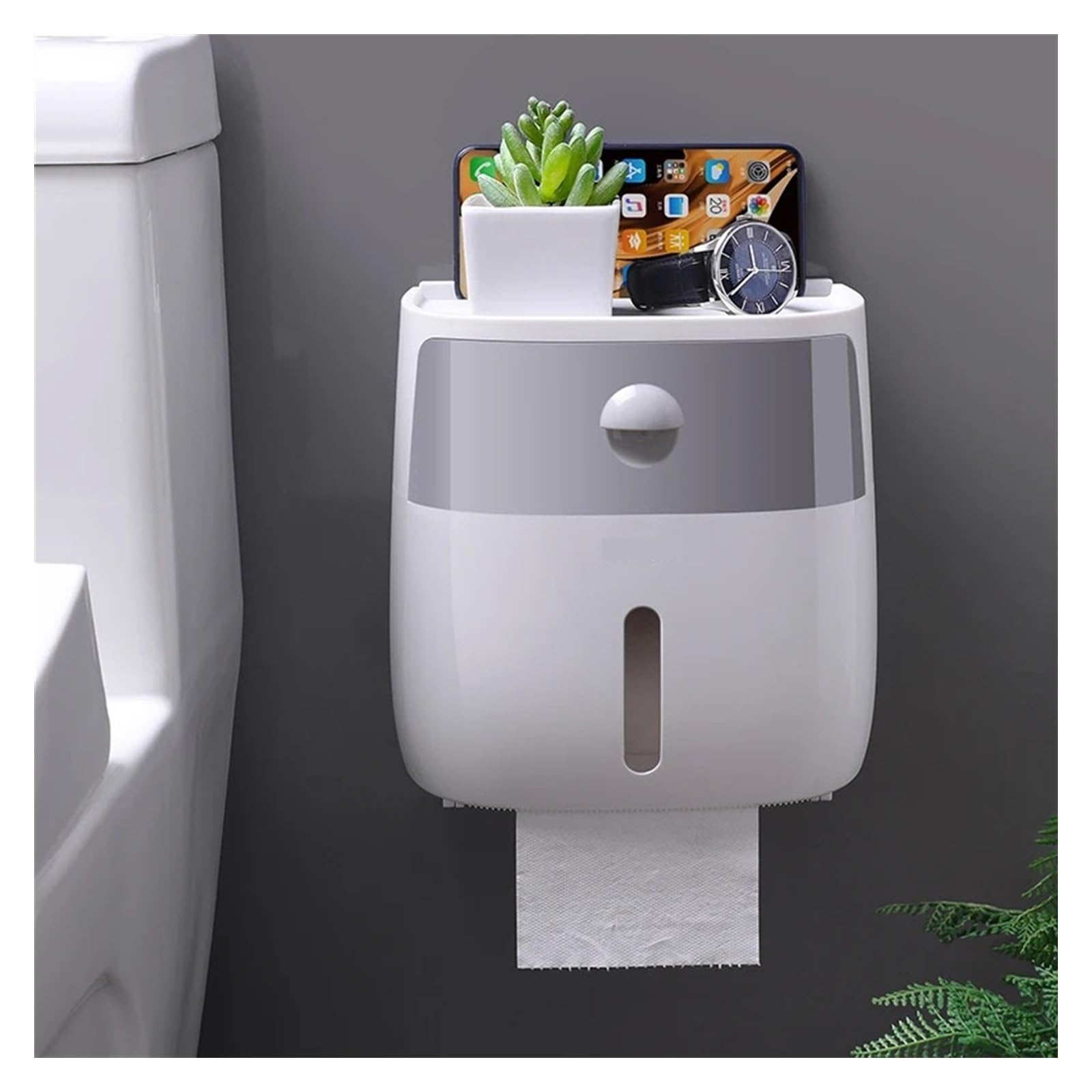 Pudełko na chusteczki Pokrywa pudełka na papier Uchwyt na papier toaletowy montowany na ścianie Pudełko na papier toaletowy Regał do przechowywania papieru Dwuwarstwowa półka z szufladą Dozownik chust