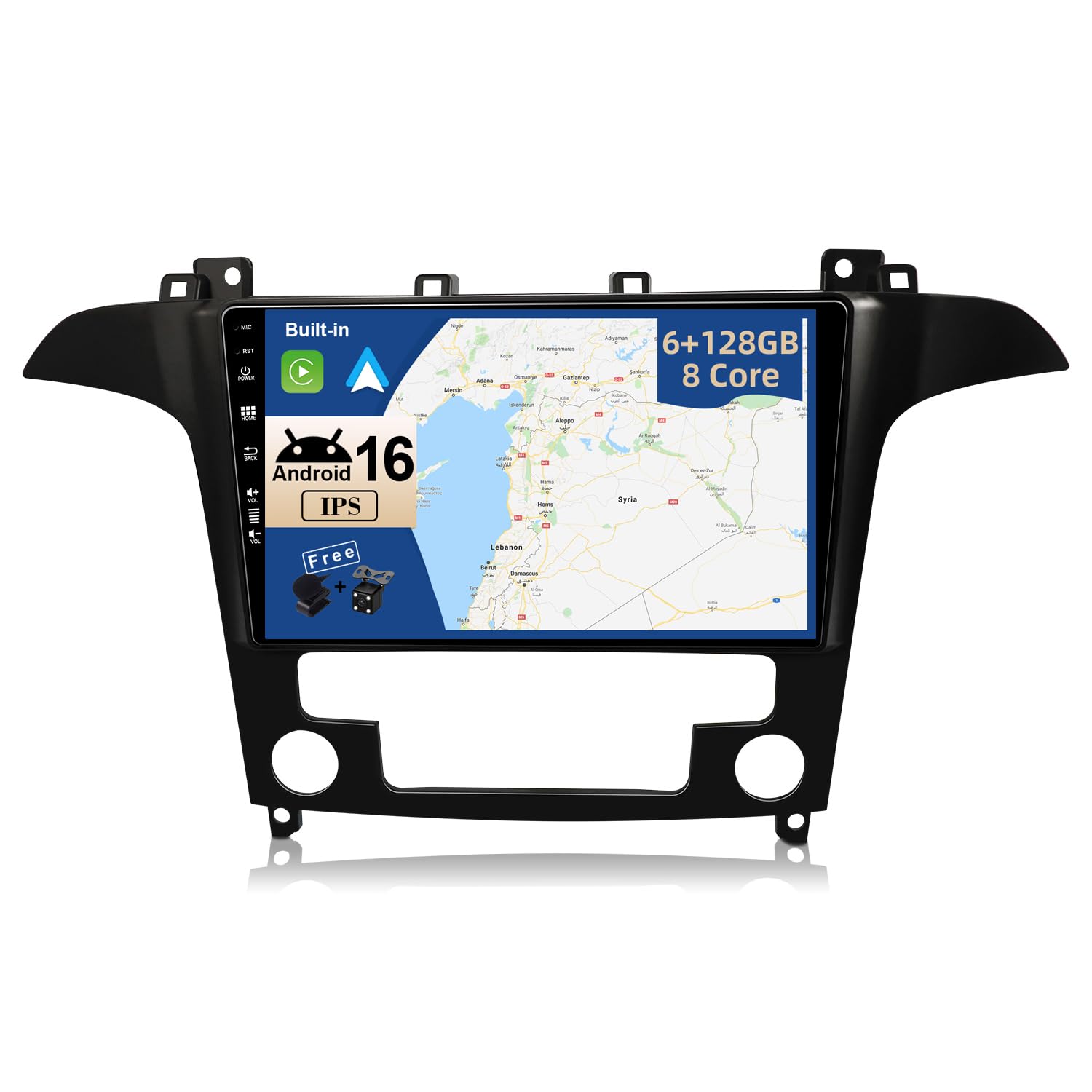 JOYX - [6G+128G] - Android 16 Autoradio para Ford S-MAX (2007-2015) - Built-in DSP/Carplay/Android Auto - Gratis LED Cámara Mic - 9 Pulgada 2 DIN - Apoyo Dab 4G WLAN BT Volante 360-Cámara Fast-Boot