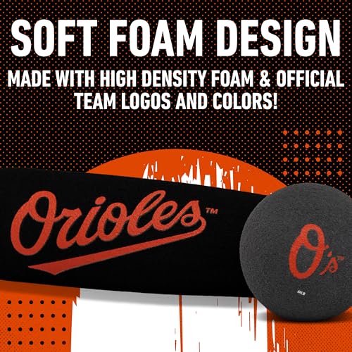 Image of MLB Baltimore Orioles Team Jumbo Foam Bat and Ball Set, 21-Inch, Black
