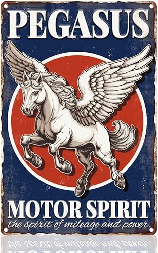 Pegasus Motor Spirit - Letrero decorativo para pared, reproducción de aceite de motor, letrero de garaje, póster de lata de metal vintage para