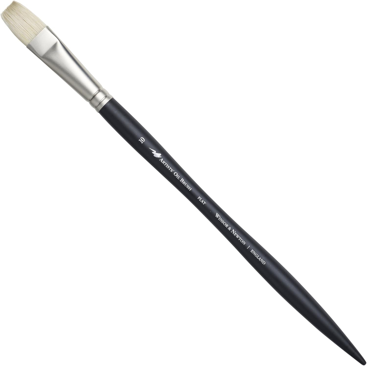 Winsor & Newton Artists' Oil Hog Paint Brush, Long Handle Size 10, Flat