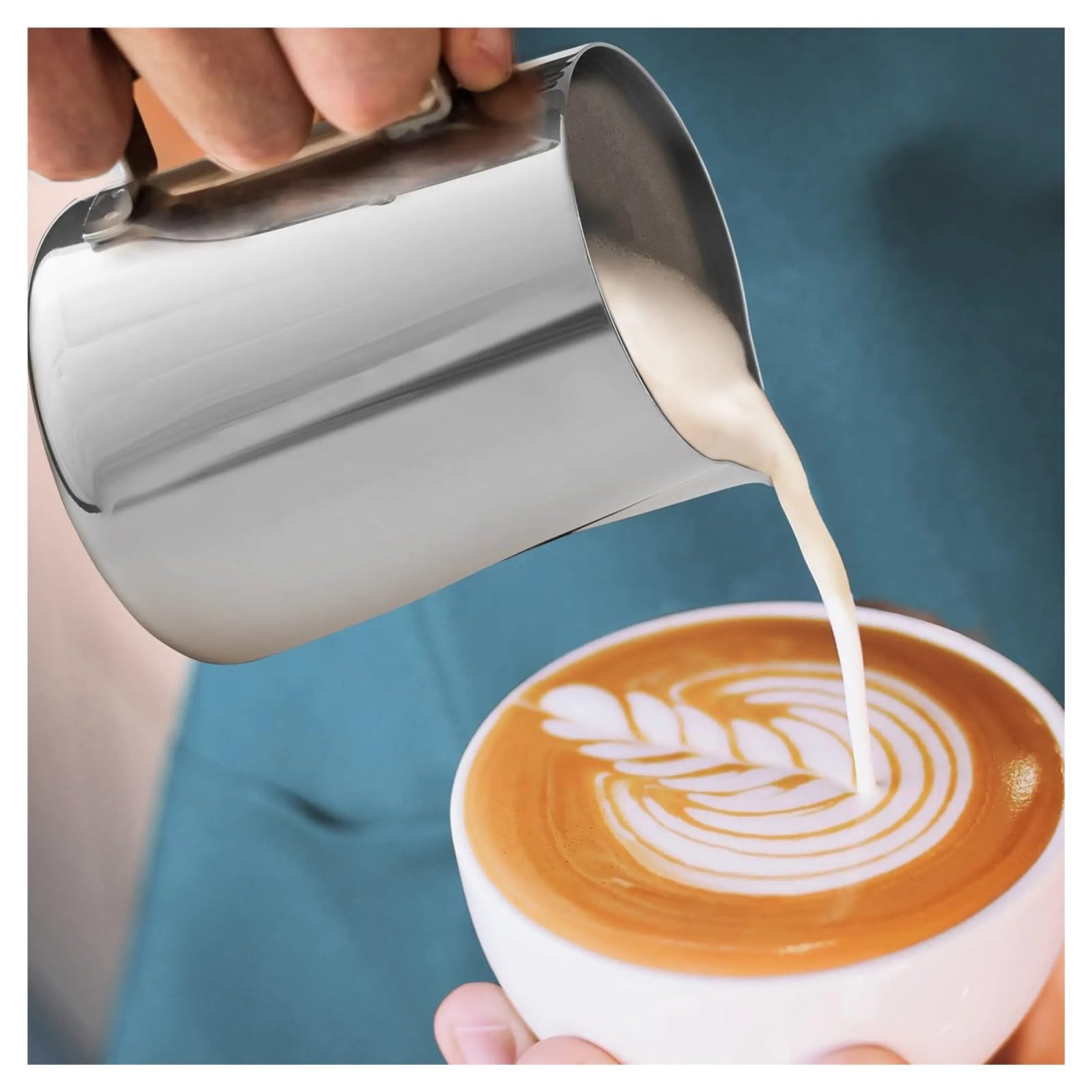 Jarra de espuma leche acero inoxidable, taza café, capuchino, Latte, arte, jarras vapor Barista(Pink 600ml)