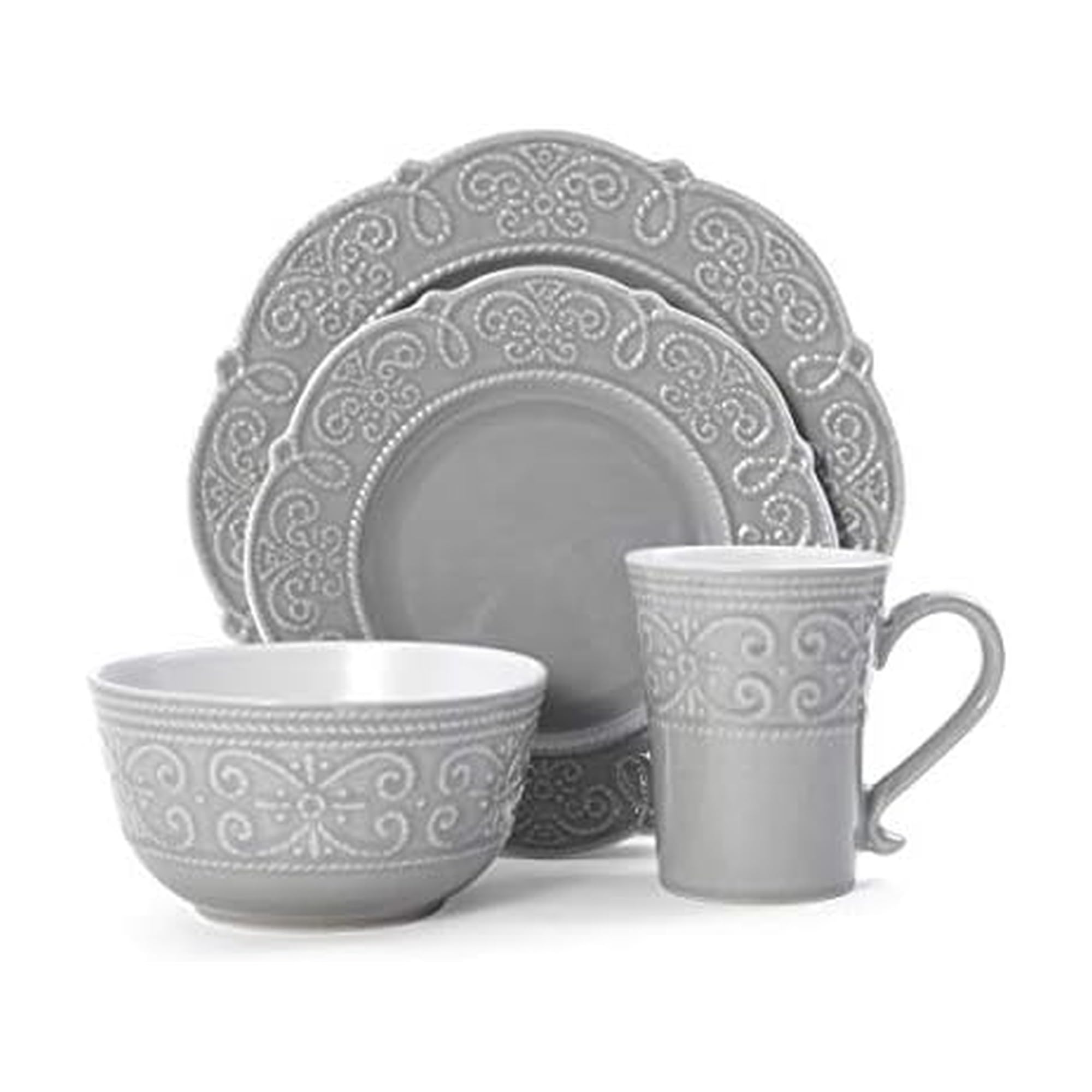 Pfaltzgraff Abby 16-Piece Dinnerware Set, Gray