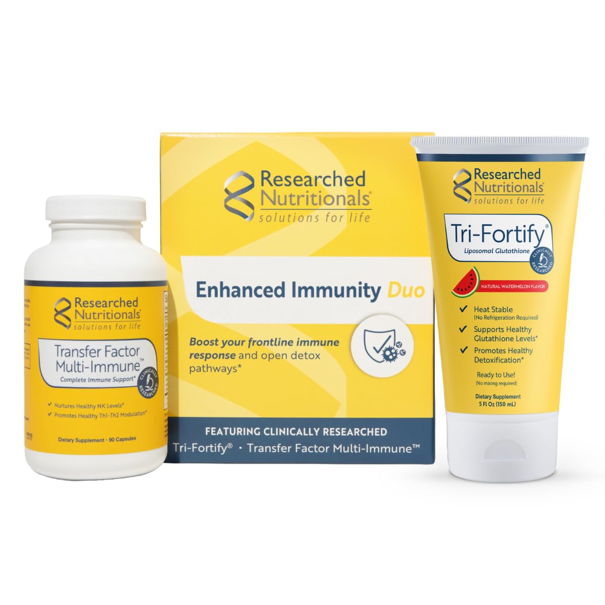 Amazon.com: Researched Nutritionals Liposomal Glutathione (450mg) +  Colostrum & Mushrooms Supplement for Immunity - Enhanced Immunity Duo