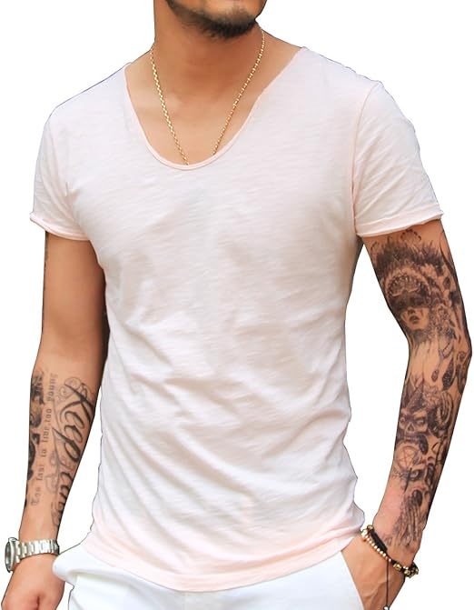 ミックスリミテッド Tシャツ メンズ コットン Uネック スラブ天竺 ネック タイト ティーシャツ Tシャツ カットソー 通販