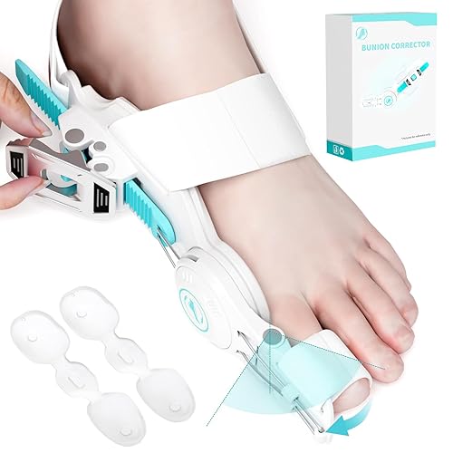 Corrector de juanetes mejorado para mujeres y hombres, corrección ortopédica de juanetes con separadores antideslizantes para dedos grandes, férula