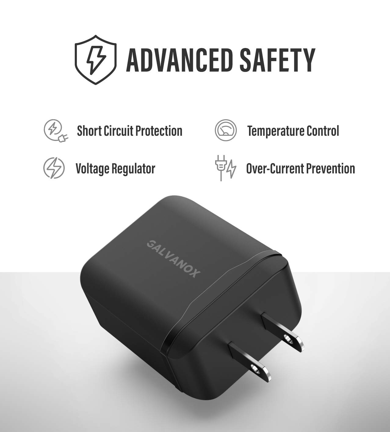 Galvanox iPhone Charger with Wall Plug (Apple MFi Certified) Fast Charging USB C to Lightning Cable with 18W Adapter for 2020 iPhone SE/11/12/13 Pro Max (Black)