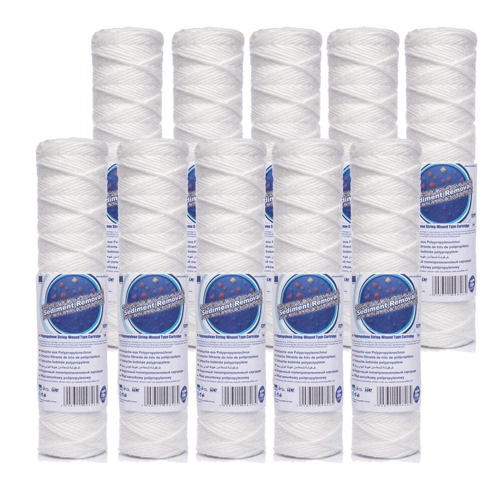 10 x Aquafilter 20 Micron Yarn String Wound Sediment Water Filter 10" FCPP20