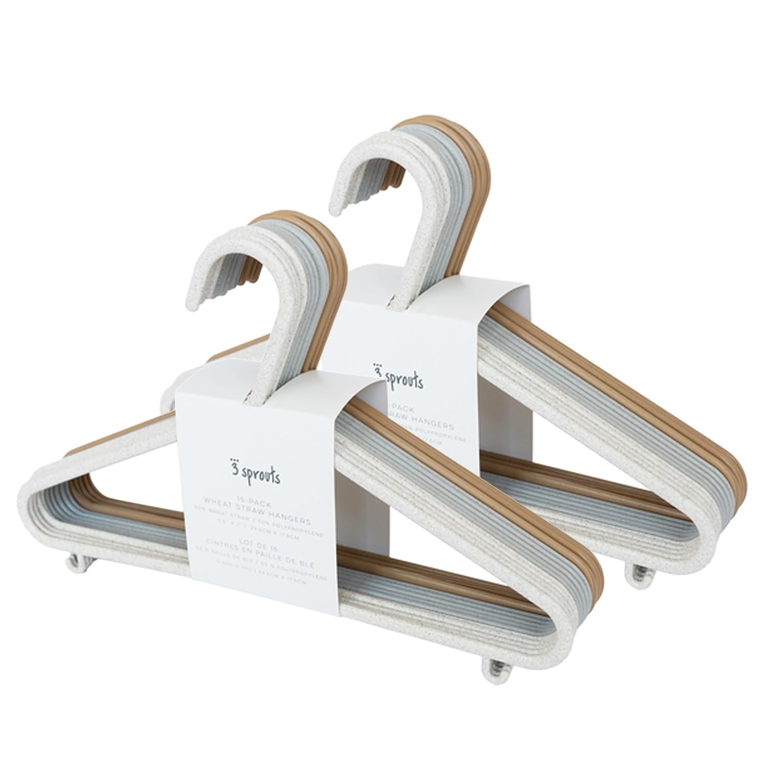 3 Sprouts Wheat Straw Plastic Kids & Child Hangers - 30-Pack Eco-Conscious Baby Clothes & Coat Hangers for Closet - Children's Hanger for Nursery, Small Girls, Boys & Toddlers - Speckled Assorted