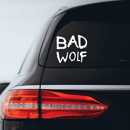 Miniatura 1 de Calcomanía de grafiti de lobo malo, cuaderno y portátil de 5 x 6 pulgadas (blanco)