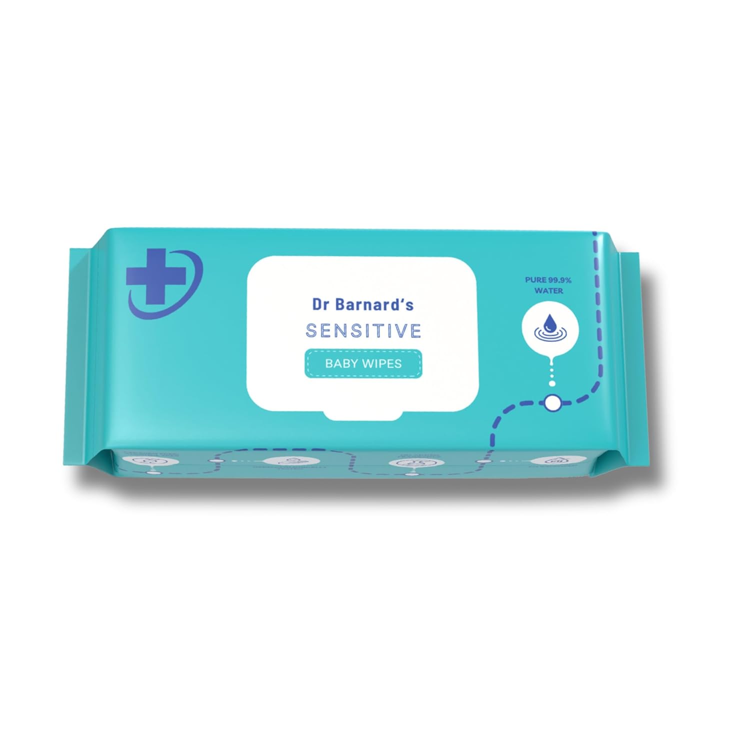 Dr Barnard’s Sensitive Baby Wipes | 99.9% Pure Water Baby Wipes | Gentle, Pure and Soft | Fragrance Free | For use on full body (1 X 72)