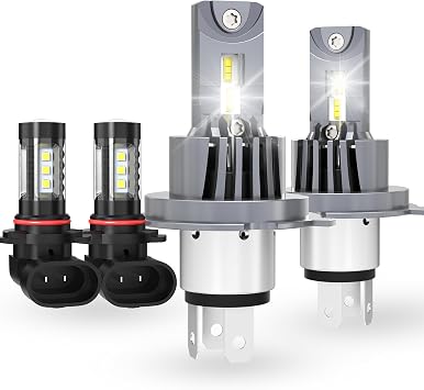 Replacement Bulbs for Toyota Hilux 2004-2019, High Low Beam Bulbs, Fog Light, 6500K Cool White, Flicker-Free, 50000 Hours Lifespan, Plug and Play, 4 PCS