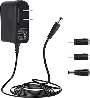 12V 1A/1000mA 10ft Long Power Supply Adapter, 12W Adaptor AC to DC Adapter Cord with 3 Tips for LED Strip Lights, Keyboard, BT Speaker, Router, Monitor,Webcam,CCTV Camera, UL Listed