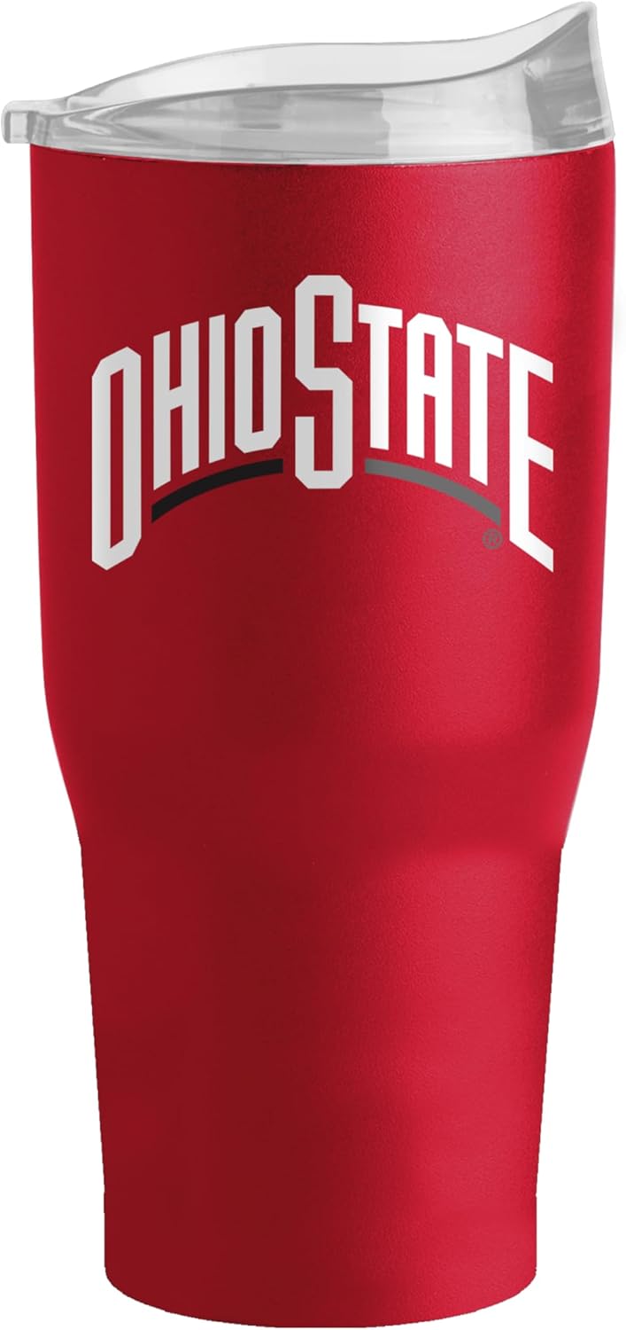 Logo Brands NCAA 30 oz Powder Coat Tumbler - Double-Wall, Vacuum-Insulated Stainless Steel With High-Lip Slider Lid–Keeps Drinks Hot Or Cold For Hours – Ideal For Tailgates & Everyday Use - Image 2