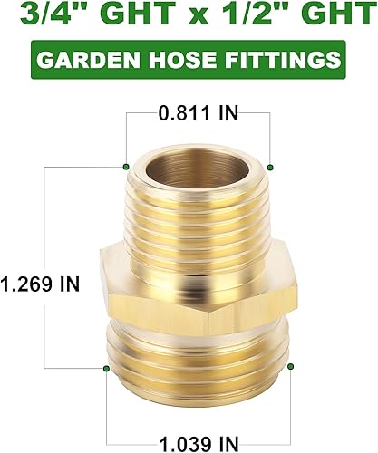 Miniatura 4 de TAISHER 6 paquetes de conectores de manguera NPT macho de 34 pulgadas GHT x 12 pulgadas macho NPT, adaptador de manguera de jardín y adaptadores