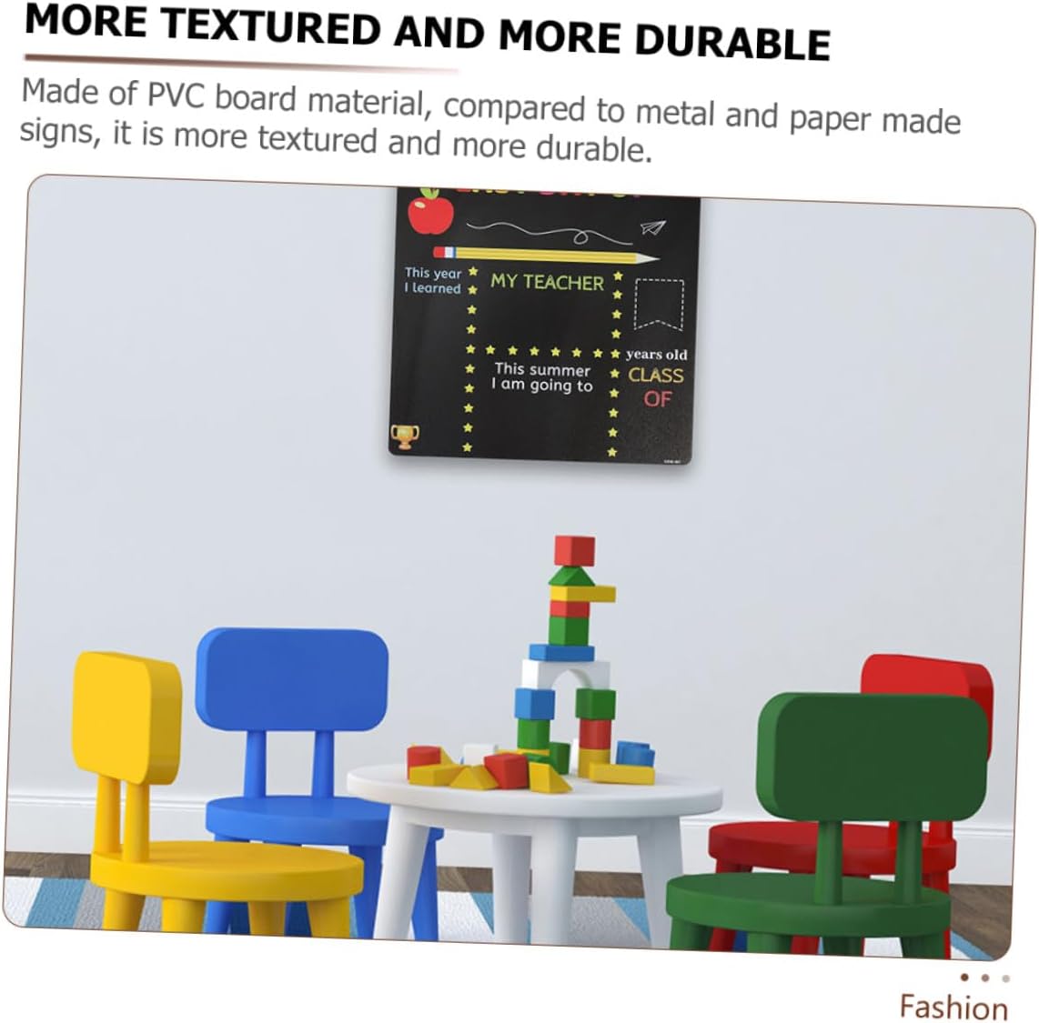 Vaguelly 2pcs Plastic School Chalkboards, Preschool and Kindergarten Writing Boards with PVC Surface, Reusable Message and Photo Boards for Classroom and Home Learning