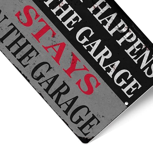 Miniatura 5 de Divertido mecánico metal estaño signo decoración de pared hombre cueva bar lo que sucede en el garaje