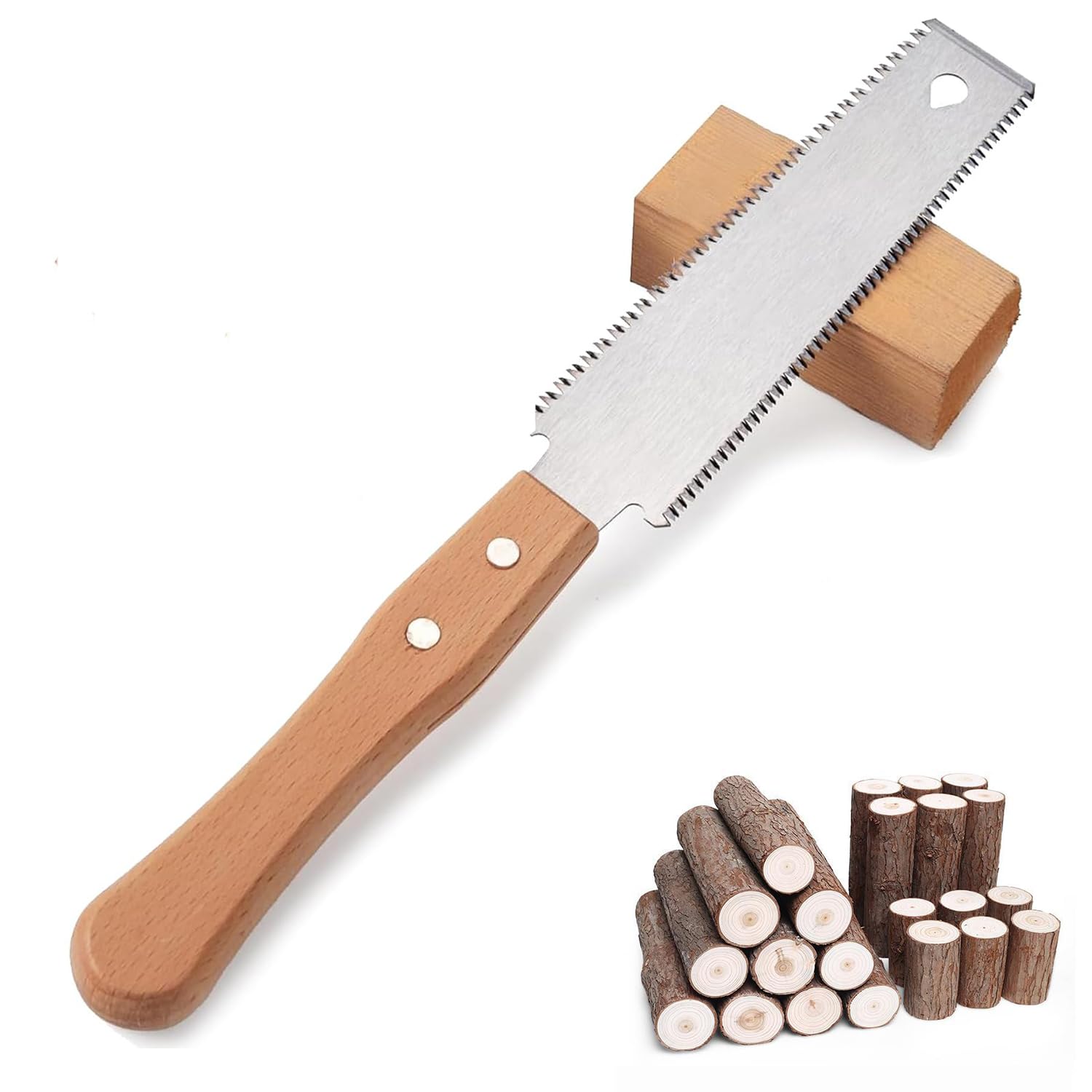Piccola sega a mano, sega a mano giapponese, sega a filo, sega a tassello, sega per legno, sega a mano in acciaio SK-5, sega a doppio taglio, piccola sega domestica con manico in legno per la
