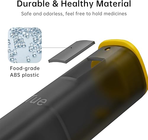 Miniatura 4 de Pastillero semanal 2 veces al día, pastillero de viaje grande de 7 días, Am Pm dos veces al día, pastillero con mango giratorio, contenedor para