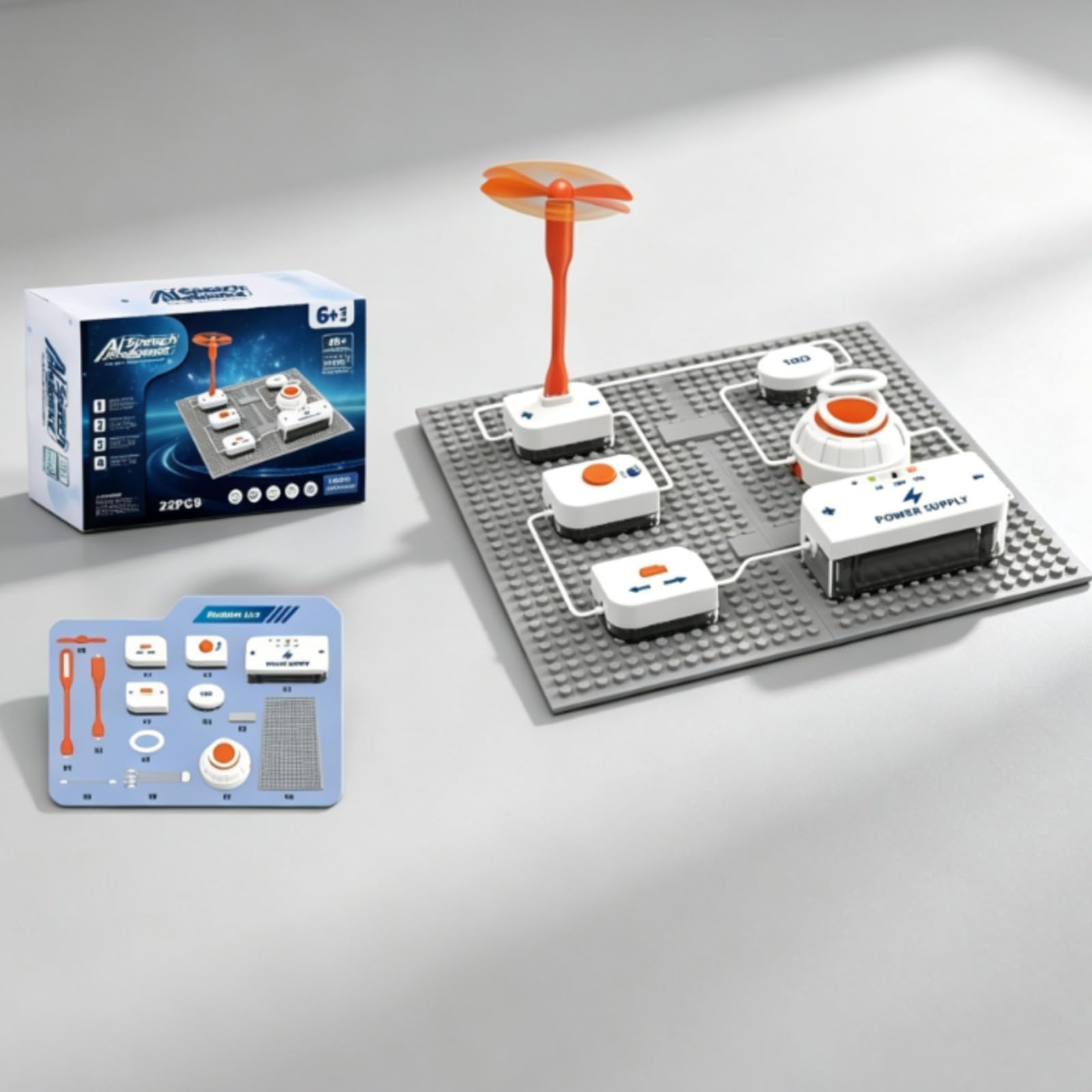 Kit di Costruzione Elettronica | Struttura in Plastica Compatta, Kit di Circuiti Elettrici, Interattivo, Giocattolo, per Scuola