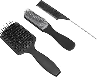 Pente para estilo de cabelo, agulha de cabelo macia com boa sensação de mão anti estática acabamento fino conjunto de pente de cabelo resistente ao calor para estilo de cabelo(Preto, Encaixotado)