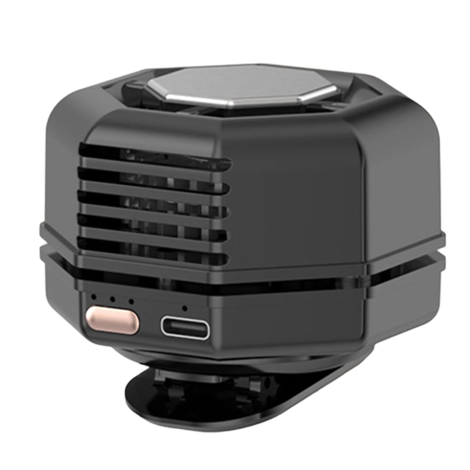 NRVTRE Rechargeable Waist Clip Fan with 3 Adjustable Speeds Cooling Fan 1000mAh Large Battery Capacity Quiet Operations ABS Aluminum Alloy Texture Rechargeable