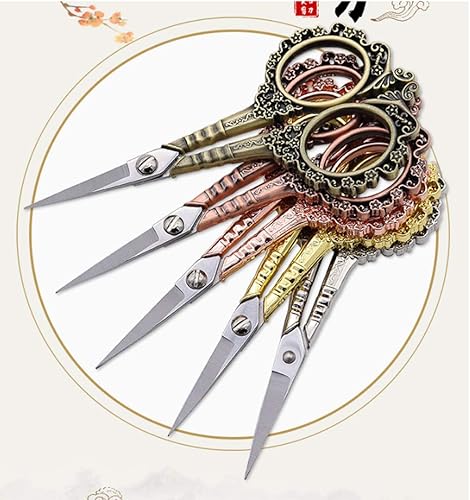 Miniatura 4 de AKOAK 1 paquete de herramientas de manicura, tijeras vintage estilo ciruela, tijeras europeas, elegantes, estilo simple, tijeras multifuncionales de