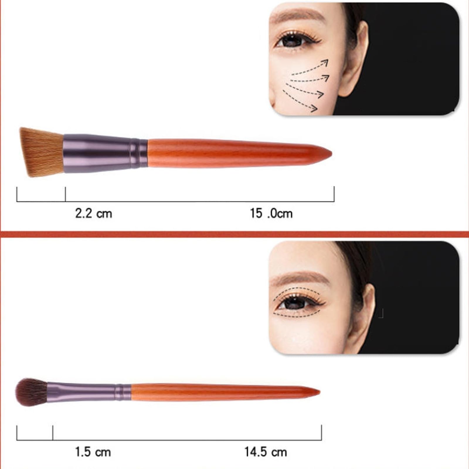 Make-up Pinsel Set 15 stück Von Make-Up Pinsel Set Volle Pulver Foundation Make-up Professional(Braun)