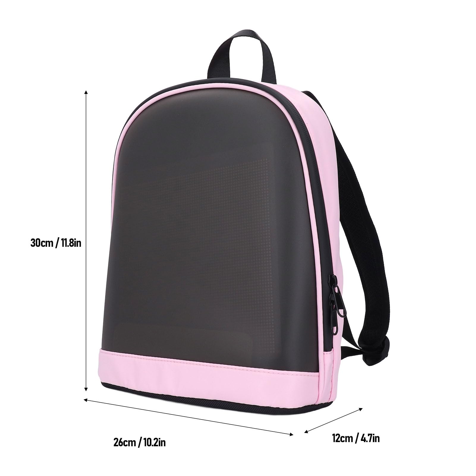 LED-Rucksack, Niedlicher 64x64 Vollfarbbildschirm Programmierbarer Laptop-Rucksack APP-Steuerung LED-Rucksack Texte Animationen Bilder anpassbare Anzeige DIY Mode Rucksack