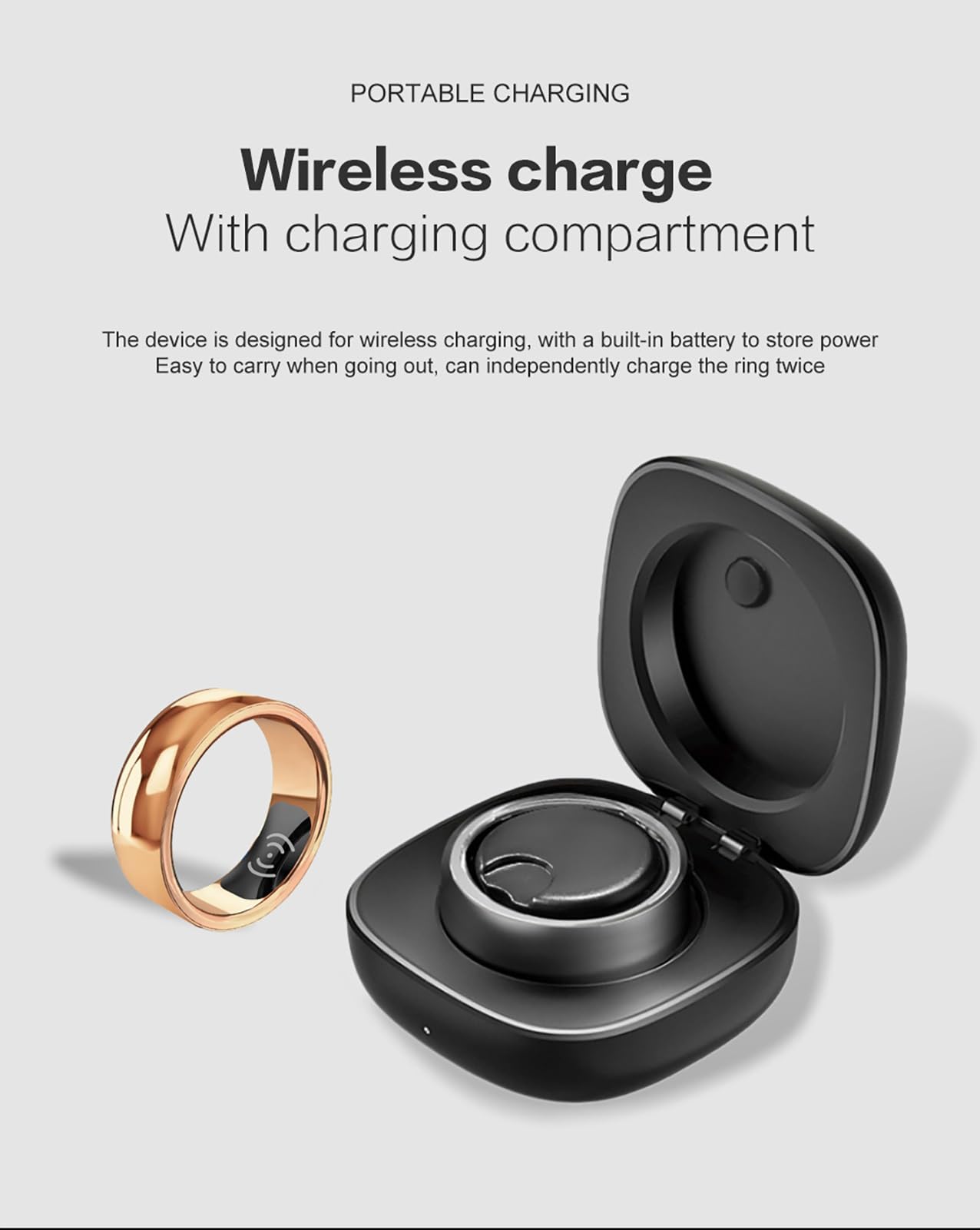 Il Rilevatore di Salute Smart Ring Registra Continuamente la Qualità del Sonno, la Frequenza Cardiaca, la Temperatura Corporea, L'ossigeno Nel Sangue e la Pressione Sanguigna for Uomini e Donne ( Colo