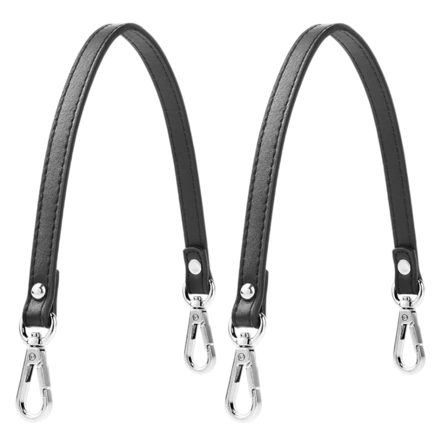 Generic Black PU Leather Handbag Handles Replacement, 16 Inches, Classic Style with Silver Buckles-image-29