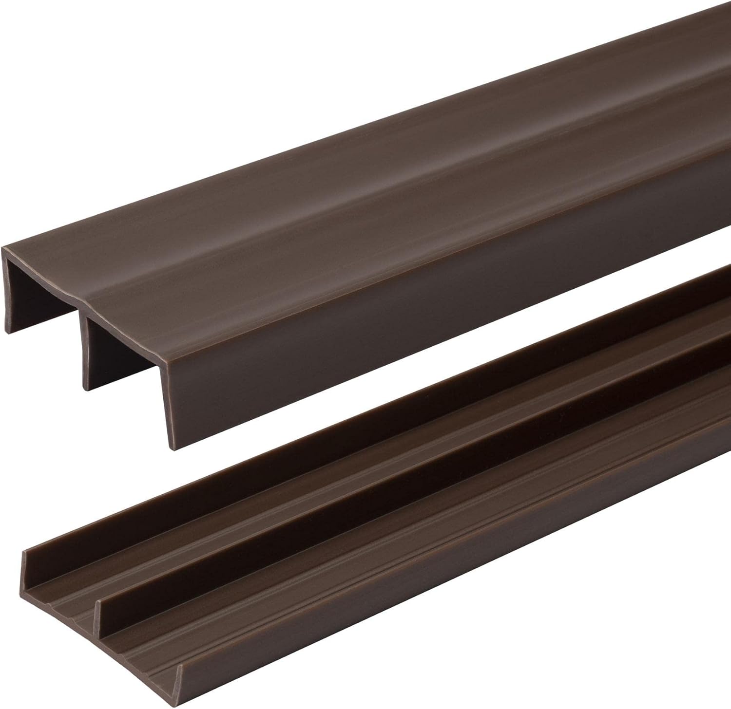 4 Ft. Long Brown Plastic Sliding Door Track Set for 3/4