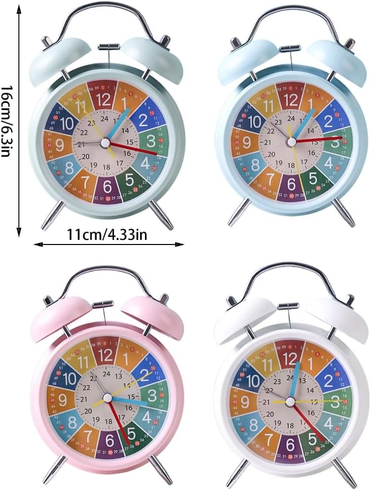 Classical Loud Alarm Clock with Double Belled Pattern with Backlight for Hard of Hearing in Stylish Matte