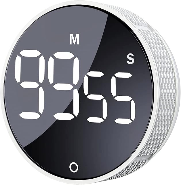 Digital Kitchen Timers, Visual timers Large LED Display Magnetic Countdown Countup Timer for Classroom Cooking Fitness Baking Studying Teaching, Easy for Kids and Seniors White