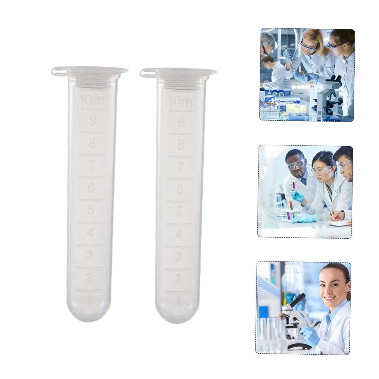 iplusmile 200pezzi Tubi per Centrifuga in Plastica Provette Tappi Trasparenti Fondo Tondo Piccole Bottiglie per Campioni di Laboratorio Scientifico