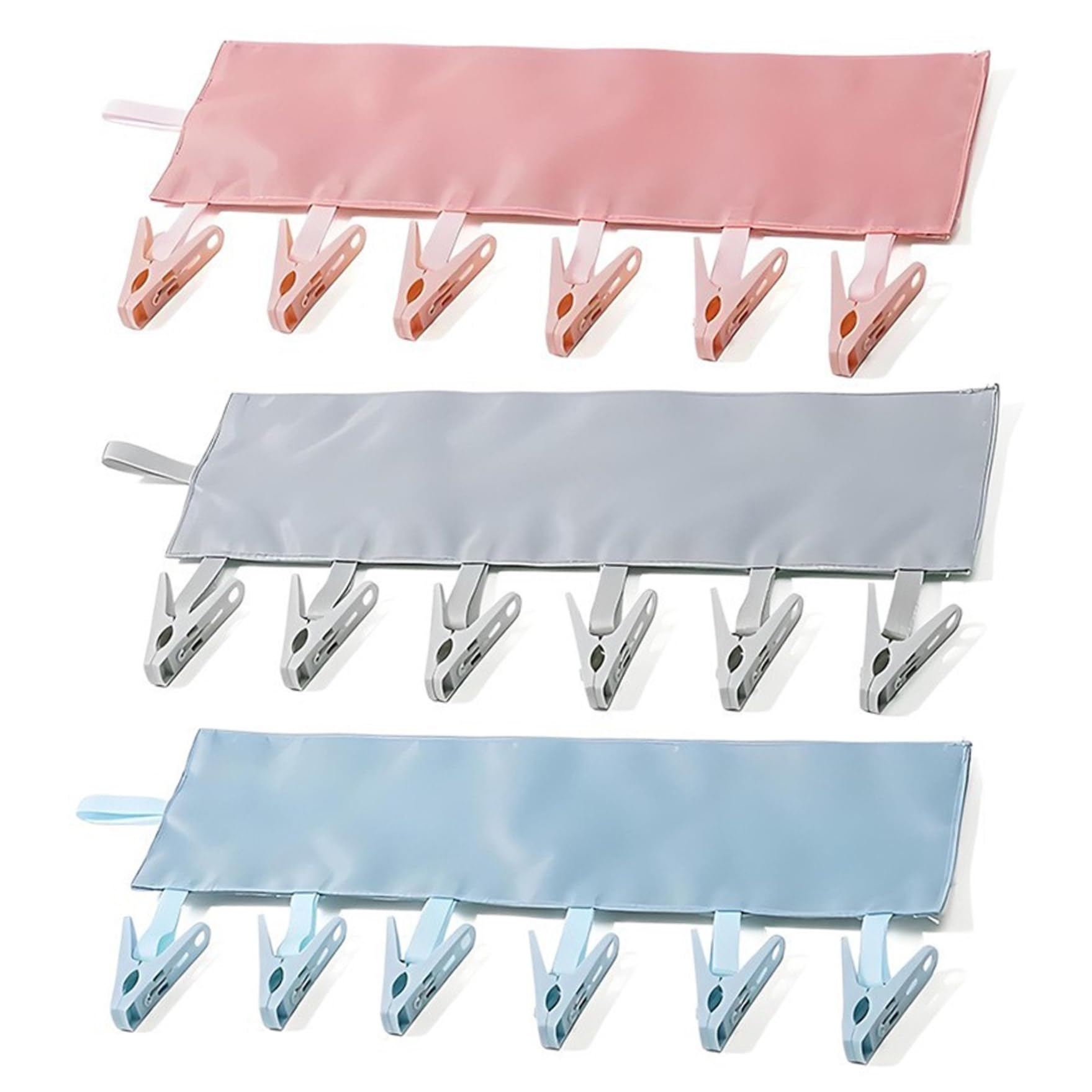 AZIDWERYQ 3Pcs Travel Hanger Clips, Foldable Clothes Line with Sock Drying Rack, Portable Clothes Hangers for, Dorms, Travel