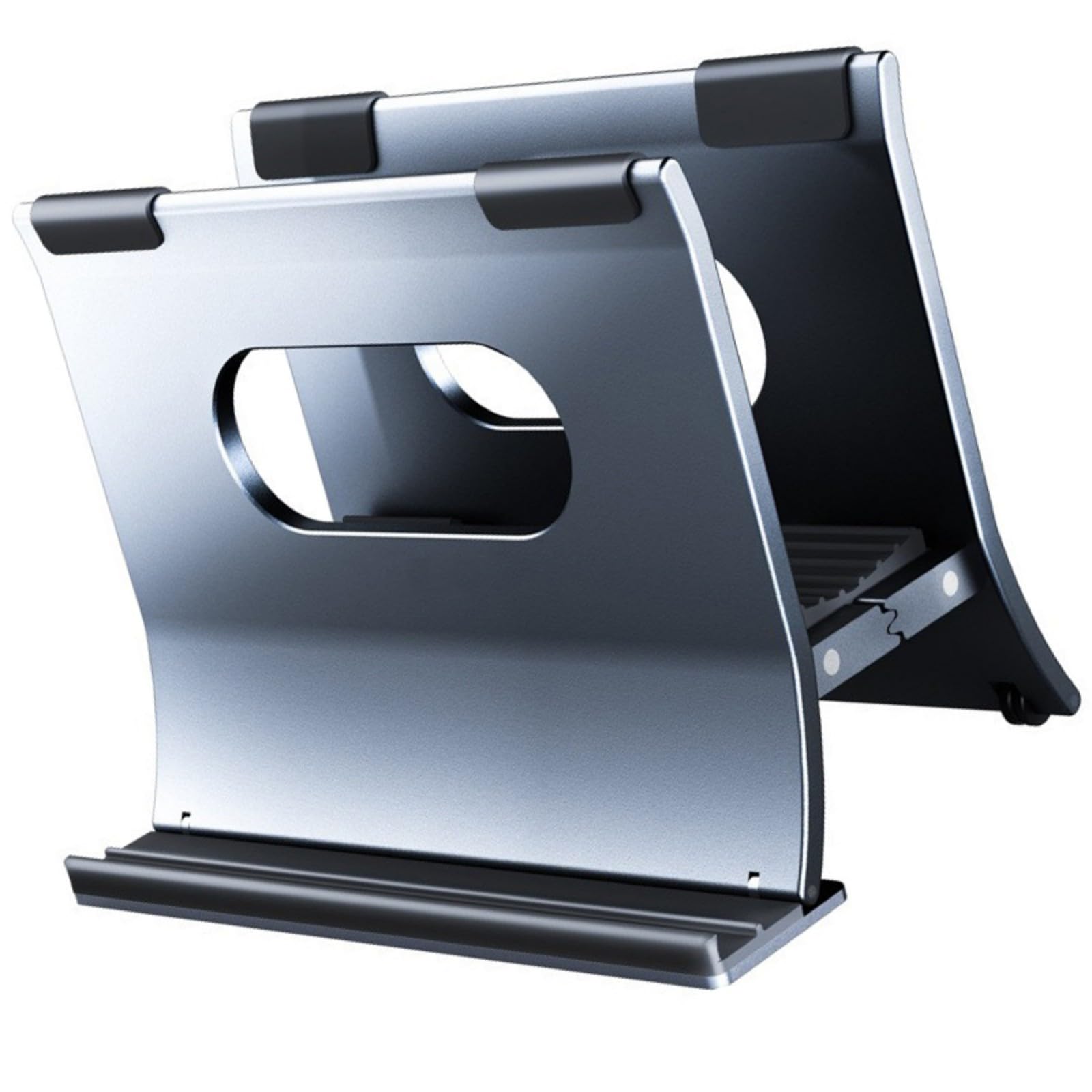 Supporto verticale per laptop con blocco automatico gravitazionale in alluminio ampiamente utilizzato per più modelli di notebook grigio spazio ampio supporto di compatibilità