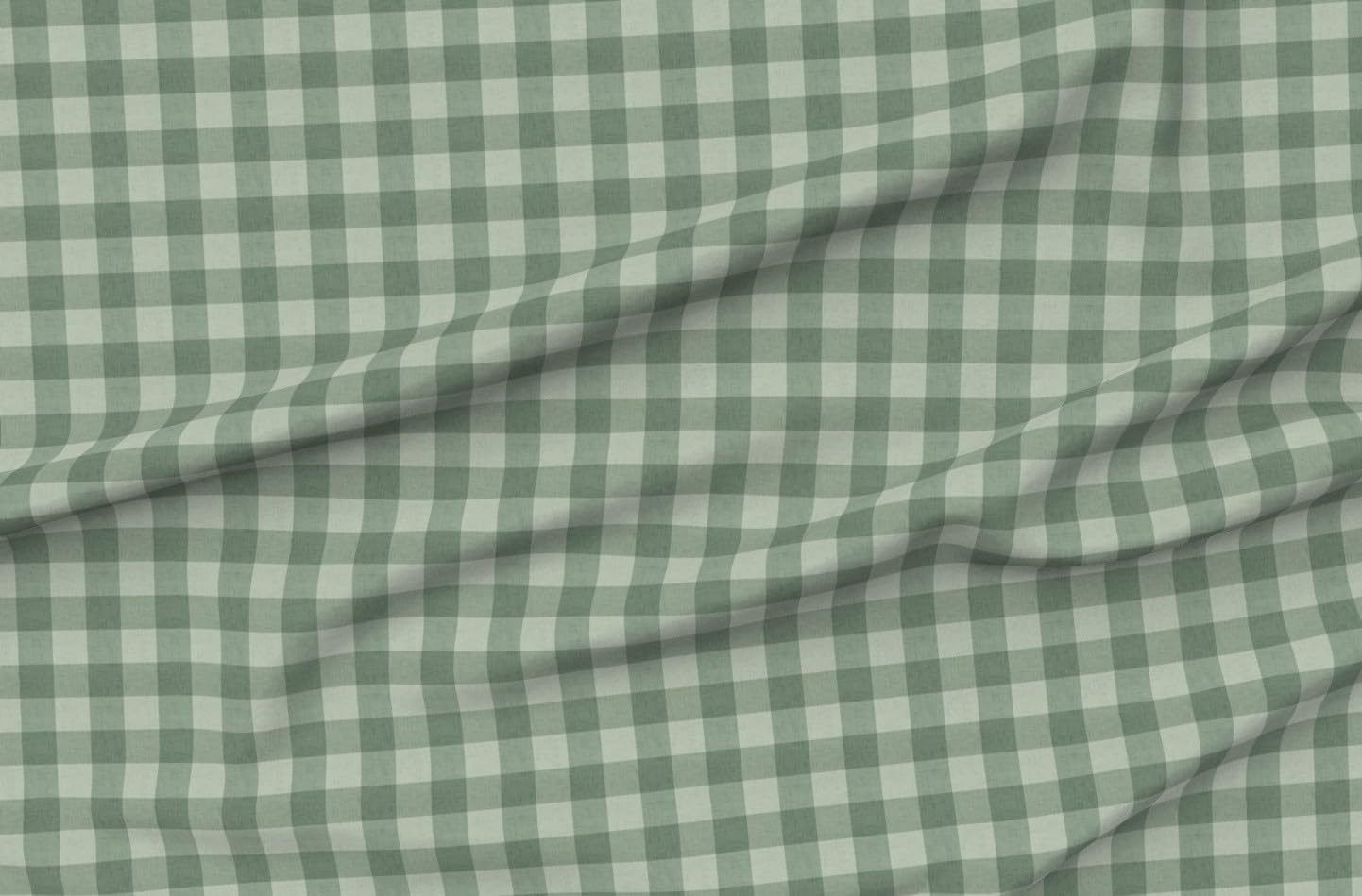 Spoonflower Fabric - Rustic Country Monochrome Farmhouse Primitive Gingham Check Plaid Printed on Petal Cotton Fabric Fat Quarter - Sewing Quilting Apparel Crafts Decor