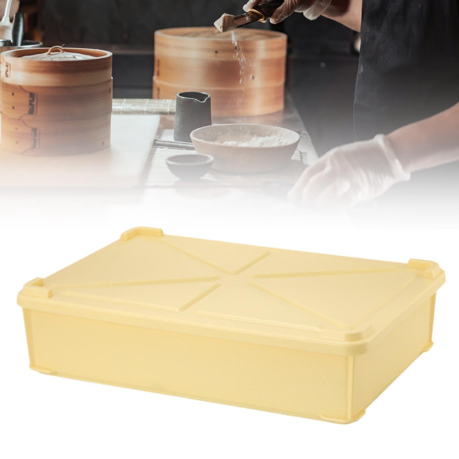 Caja para Pizza Contenedor de Bandeja de Fermentación Recipiente de Almacenamiento con Tapa en Material PP Resistente para Uso Pro, 20 litros Extragrande