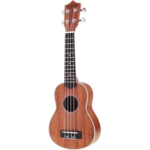 Andoer 21inch Compact Ukelele Ukulele Hawaiian Mahogany Aquila Rosewood Fretboard Bridge Soprano Stringed Instrument 4 Strings (21 inch-#2)