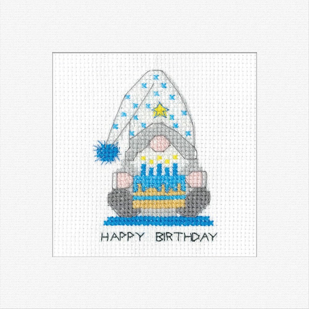 Heritage Crafts Boys N/A Gok - Birthday Cake Cross Stitch Greetig Card