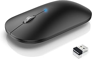 TECKNET Bluetooth Mouse, Rechargeable Wireless Mouse for Laptop, Tri-mode Slim Silent Computer Mouse 4000 DPI Portable for Macbook/iPad/Android/Windows/Linux (Black)