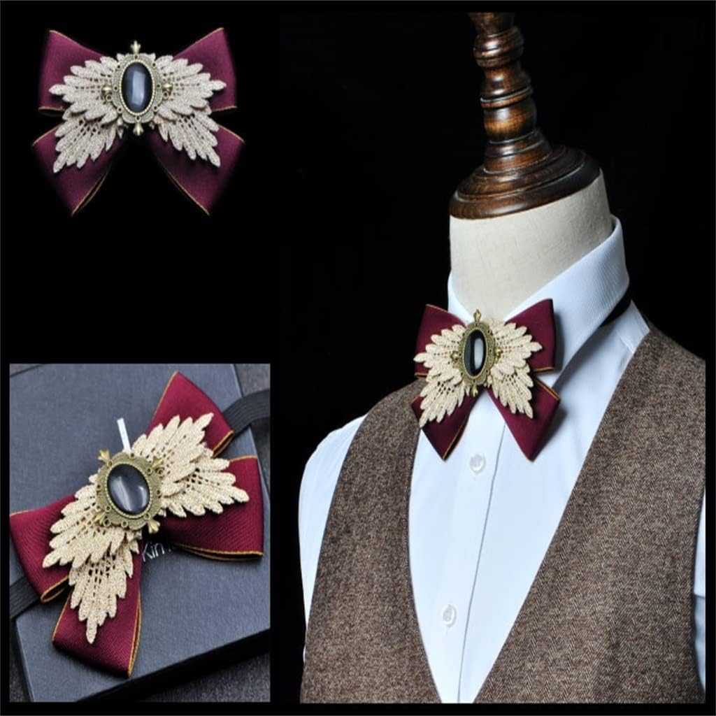メンズフォーマルビジネス蝶ネクタイホスト結婚式花婿の付添人結婚式の襟フラワーポケットチーフ (Color : A, Size : 9