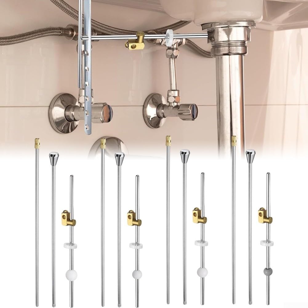 Kit Reparación Desagüe Lavabo Varilla Ajustable para latón para acero Inoxidable Baño Fregadero(12mm)