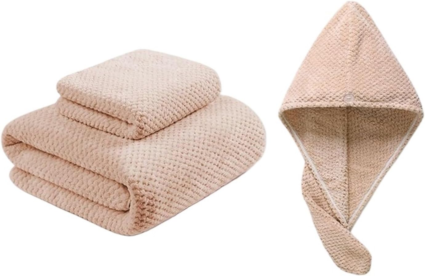 HBJWOV Thickened Soft and Not Easy to Shed Hair Household Dry Hair Cap Bath Towel Bath Towel Adult Towel Shower Cap(White-Patch Five-Pointed star4)