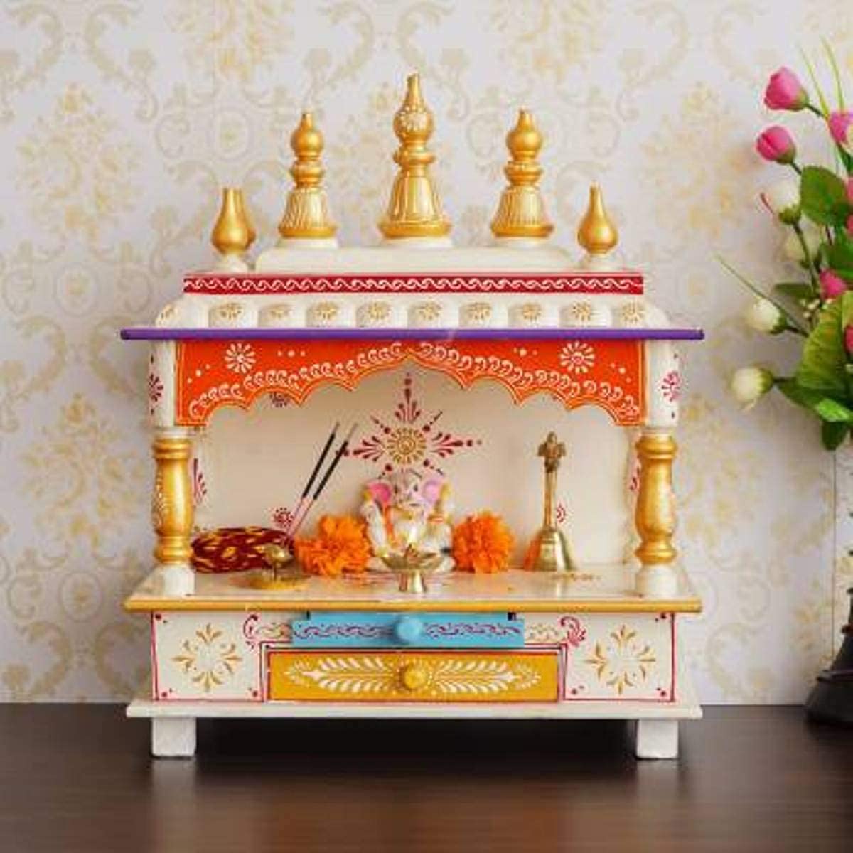 Kamdhenu art and craft Wooden Temple/Home Temple/Pooja Mandir/Pooja Mandap/Temple (23)